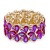Gold-Plated-With-Ruby-Red-Color-Stone-Stretch-Bracelet-Gold Red