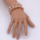 Rose Gold Plated With Peach Crystal Stretch Bracelet