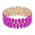 Gold-Plated-With-Fuchsia-Color-Crystal-Stretch-Bracelet-Gold Fuchsia