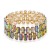 Gold-Plated-With-Green-AB-Crystal-Stretch-Bracelet-Green AB
