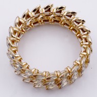 Gold Plated With Topaz Crystal Stretch Bracelet