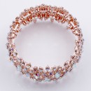 Rose Gold Plated With AB Crystal Stretch Bracelet