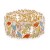 Gold-Plated-With-Multi-Color-Crystal-Stretch-Bracelet-Gold Mulit-color