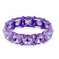 Purple Color Crystal Stretch Bracelet