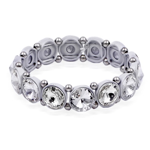 White Color with Crystal Stretch Bracelet