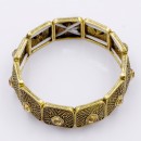 Antique Gold Plated With Champagne Color Stretch Bracelet