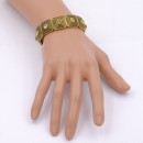 Antique Gold Plated With Champagne Color Stretch Bracelet