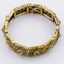 Antique Gold Plated With Champagne Crystal Stretch Bracelet