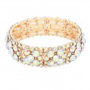 Gold Plated WIth Clear Crystal Stretch Bracelets