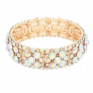 Gold Plated WIth AB Crystal Stretch Bracelets