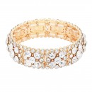 Gold Plated WIth Green AB Crystal Stretch Bracelets