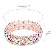 Rose Gold Plated With AB Crystal Stretch Bracelets