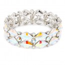 Gold Plated Stretch Bracelet with AB Crystal