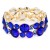 Gold-Plated-Stretch-Bracelet-with-Blue-AB-Crystal-Blue AB