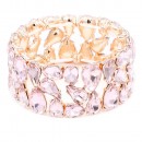 Rose Gold Plated Stretch Bracelet with Pink Crystal