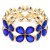 Gold-Plated-Stretch-Bracelet-with-Blue-AB-Color-Crystal-Blue AB