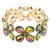 Gold-Plated-Stretch-Bracelet-with-Green-AB-Crystal-Green AB