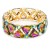 Gold-Plated-Stretch-Bracelet-with-Green-AB-Crystal-Green AB