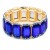 Gold-Plated-Stretch-Bracelet-with-Blue-AB-Crystal-Blue AB