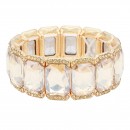 Gold Plated With Topaz Color Stretch Bracelet