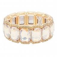 Gold Plated With Topaz Color Stretch Bracelet
