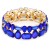 Gold-Plated-Stretch-Bracelet-with-Blue-AB-Crystal-Blue AB