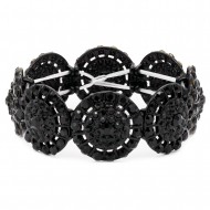 Jet Black Color Stretch Bracelets