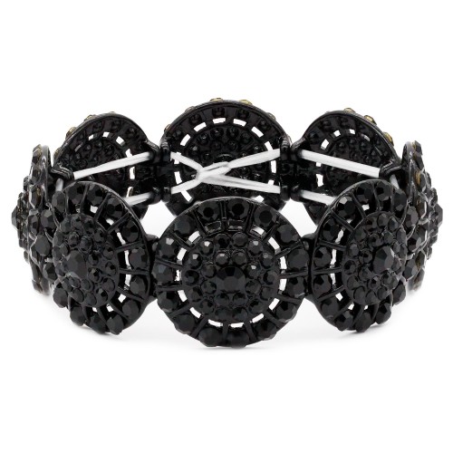 Jet Black Color Stretch Bracelets