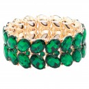 Gold Plated With Purple Color Crystal Strech Bracelet