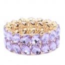 Gold Plated With Multi Color Crystal Strech Bracelet