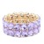 Gold-Plated-With-Purple-Color-Crystal-Strech-Bracelet-Gold Purple