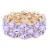 Gold-Plated-With-Purple-Color-Crystal-Strech-Bracelet-Gold Purple