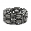 Rhodium Plated With AB Crystal Strech Bracelet