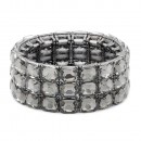Rhodium Plated With AB Crystal Strech Bracelet