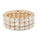 Gold Plated With Clear Crystal Strech Bracelet