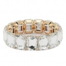 Gold Plated With Clear Crystal Strech Bracelet