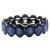 Jet-Black-Plated-With-Montana-Blue-Crystal--Stretch-Bracelet-Black