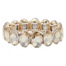 Rhodium Plated With AB Crystal Stretch Bracelet