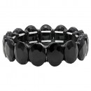 Jet Black Plated With Jet Color Crystal Stretch Bracelet