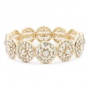 Gold Plated With Clear Crystal Stretch Bracelets