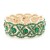 Gold-Plated-With-Green-Crystal-Stretch-Bracelet-Gold Green