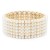 Gold-Plated-With-White-Color-Bead-Stretch-Bracelet-Gold White