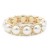 Gold-Plated-With-White-Color-Bead-Stretch-Bracelet-Gold White