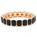 Rhodium Plated With AB Color Crystal Stretch Bracelet