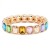 Gold-Plated-With-Multi-Crystal-Stretch-Bracelet-Gold Multi-Color