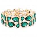 Gold Plated With Multi-Color Crystal Stretch Bracelet