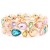 Gold-Plated-With-Multi-Color-Crystal-Stretch-Bracelet-Gold Multi-Color