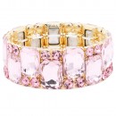 Gold Plated With AB Crystal Stretch Bracelet