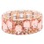 Rose-Gold-Plated-With-Peach-Glass-Stretch-Bracelet-Rose Gold Peach