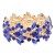 Gold-Plated-With-Blue-AB-Crystal-Stretch-Bracelet-Blue AB